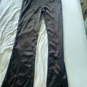 White fox satin pants. Super comfortable. Black